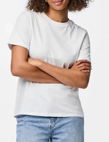 Tricou Pieces, alb