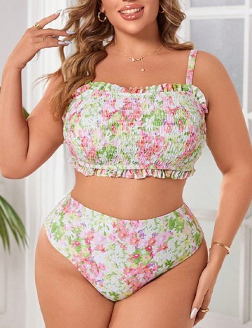 Costum de baie SHEIN CURVE, floral
