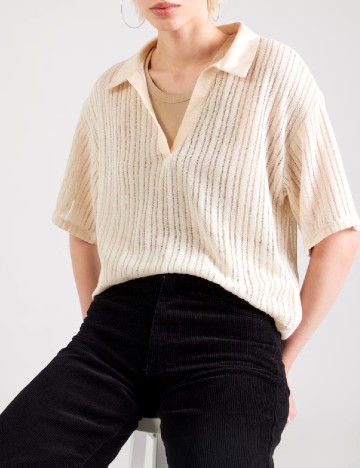Tricou Oversize Vero Moda, crem