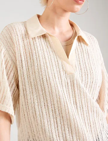 Tricou Oversize Vero Moda, crem