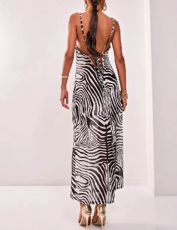 Rochie lunga SHEIN, alb/negru Negru