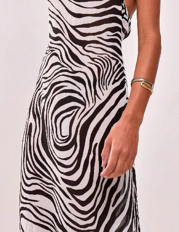 Rochie lunga SHEIN, alb/negru Negru