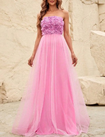 Rochie lunga Faeriesty, roz