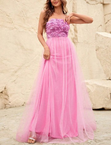 Rochie lunga Faeriesty, roz