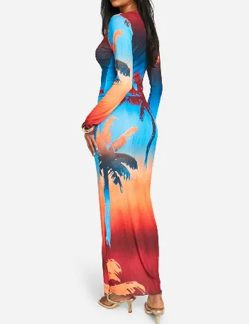 Rochie lunga Boohoo, mix culori