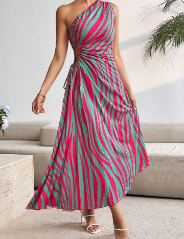 Rochie medie SHEIN, roz/verde