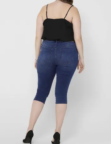 Pantaloni trei sferturi Only Carmakoma, bleumarin