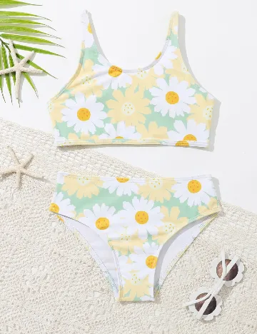 Costum de baie Shein Kids, floral print
