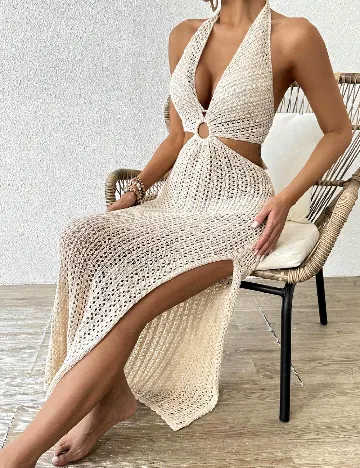 Rochie de plaja SHEIN, crem