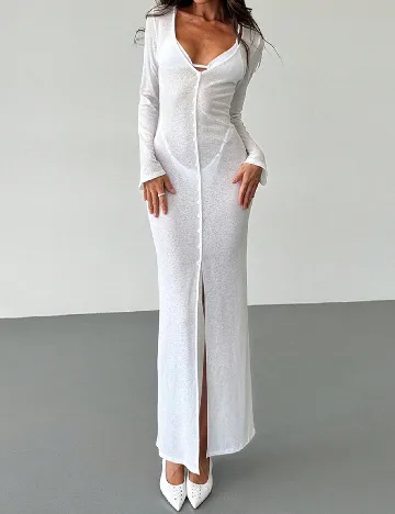 Rochie lunga SHEIN, alb Alb
