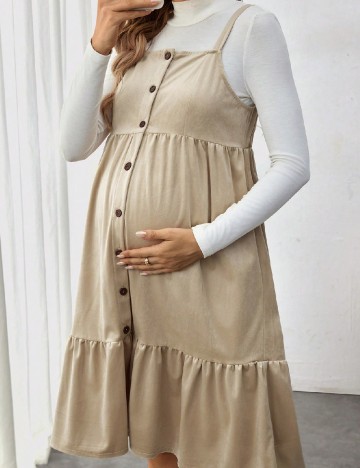 Rochie scurta SHEIN Maternity, crem