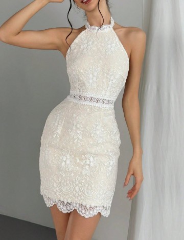 Rochie scurta SHEIN, crem