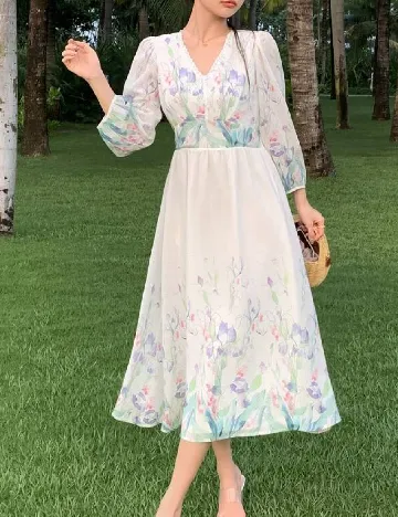 Rochie medie Dazy, alb