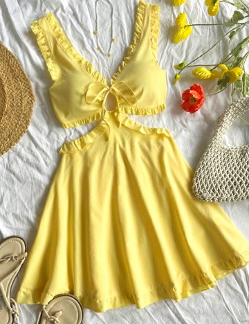 Rochie scurta SHEIN, galben