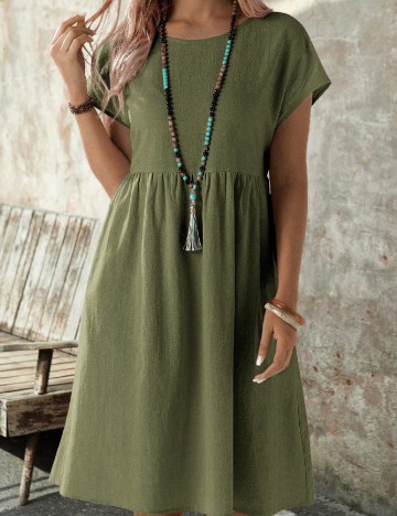 Rochie scurta Emery Rose, verde