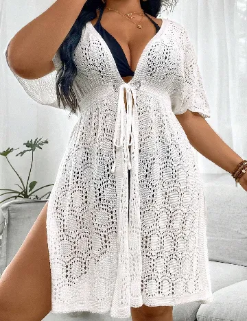 Kimono SHEIN CURVE, alb