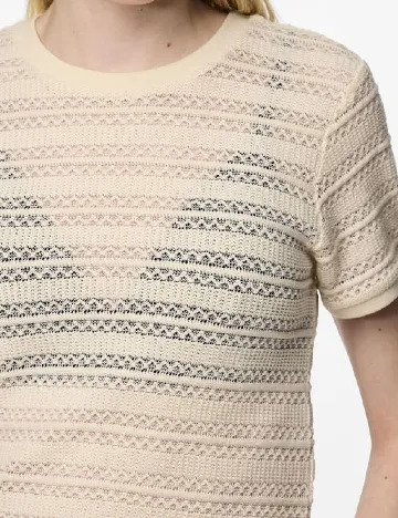 Tricou Pieces, crem