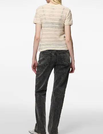 Tricou Pieces, crem
