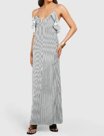 Rochie lunga Boohoo, alb