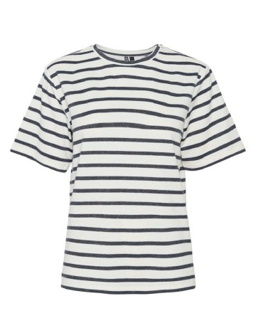 Tricou Pieces, ecru/negru