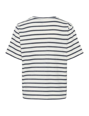 Tricou Pieces, ecru/negru