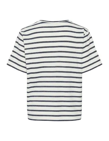 Tricou Pieces, ecru/negru