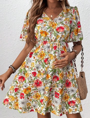 Rochie scurta SHEIN Maternity, floral print