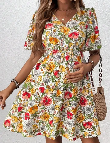 Rochie scurta SHEIN Maternity, floral print