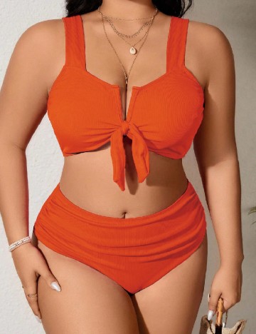 Costum de baie SHEIN CURVE, portocaliu