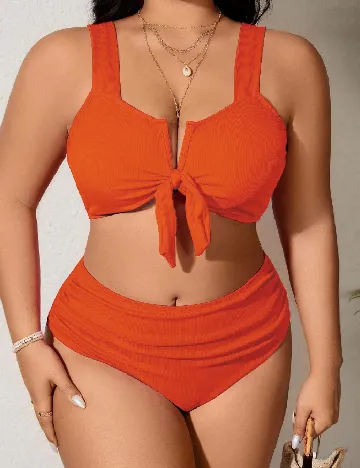 Costum de baie SHEIN CURVE, portocaliu