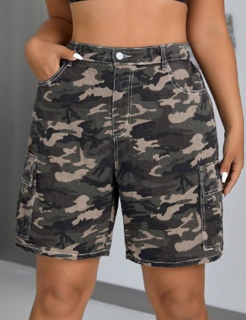 Pantaloni scurti SHEIN CURVE, army