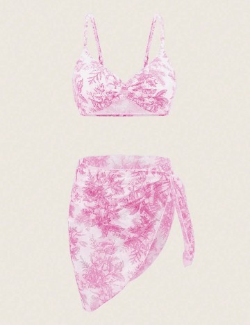 Costum de baie Shein Kids, roz