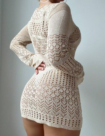 Rochie de plaja SHEIN, crem