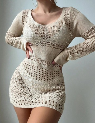 Rochie de plaja SHEIN, crem