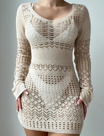 Rochie de plaja SHEIN, crem