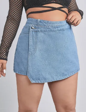 Fusta pantalon SHEIN CURVE, albastru