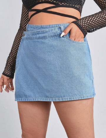 Fusta pantalon SHEIN CURVE, albastru