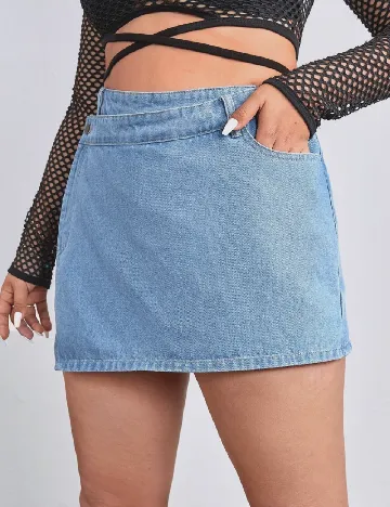 Fusta pantalon SHEIN CURVE, albastru