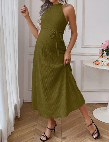 Rochie medie SHEIN Maternity, verde