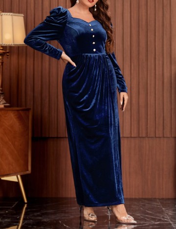 Rochie lunga SHEIN CURVE, bleumarin