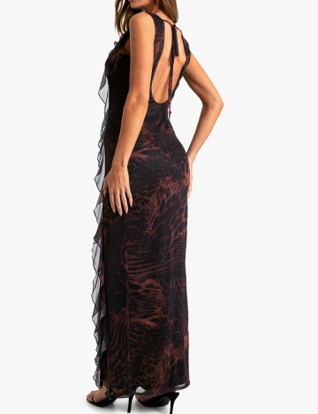 Rochie lunga Boohoo, animal print