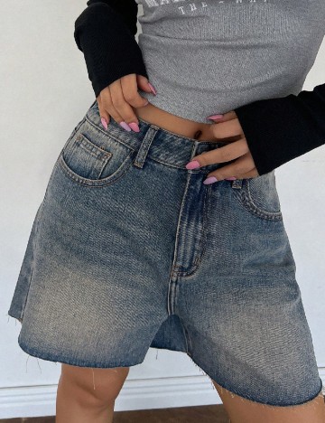 Pantaloni scurti SHEIN, albastru