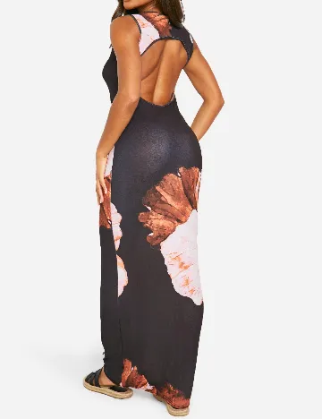 Rochie lunga Boohoo, gri inchis