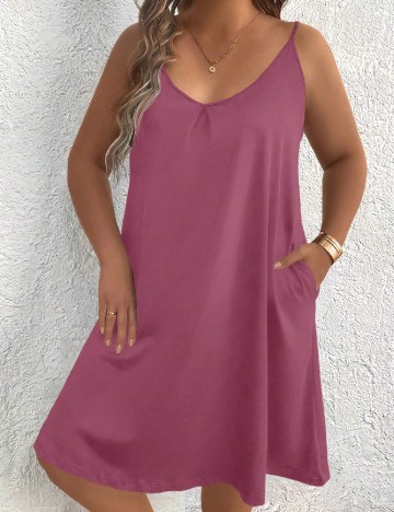 Rochie medie SHEIN CURVE, roz pudra inchis