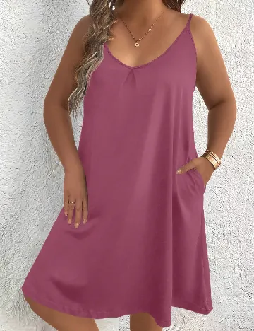 Rochie medie SHEIN CURVE, roz pudra inchis