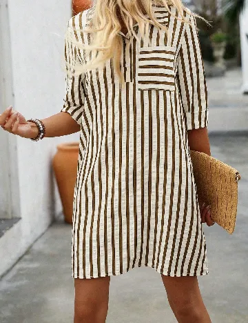 Rochie scurta SHEIN, crem/maro