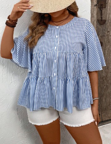 Bluza SHEIN CURVE, albastru