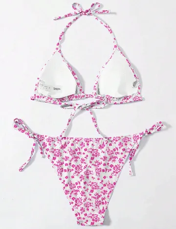 Costum de baie SHEIN, alb/roz