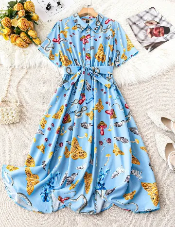 Rochie medie SHEIN CURVE, albastru