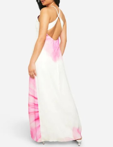 Rochie lunga Boohoo, crem/roz
